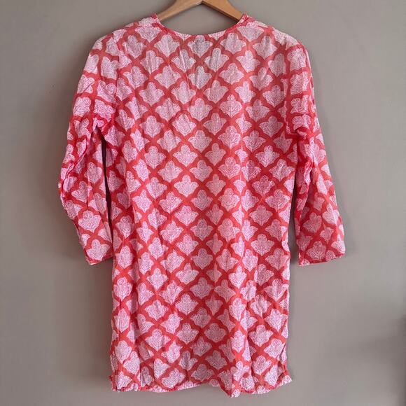 Roberta Roller Rabbit Pink Red Patterned Jemina Kurta Tunic Size Small - Picture 5 of 5